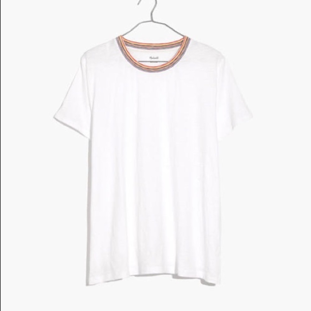 Madewell Whisper Cotton Ringer Tee Rainbow